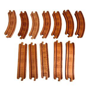 Thomas & Friends Wooden Train Track Lot 12 Straight Curved Wave Wood Branded